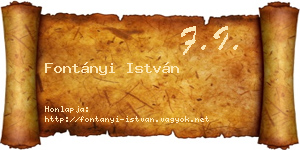 Fontányi István névjegykártya