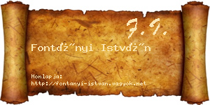 Fontányi István névjegykártya